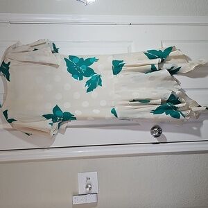 VTG Saint Romei 100% Silk Polka Dot Handkerchief Midi Dress Size 8